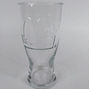 Vintage 1992 McDonald's Clear Molded Glass Raised Letters Cup 16 oz